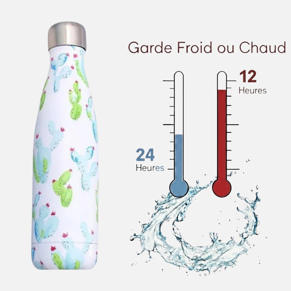 Gourde Isotherme Motif Cactus - 12H