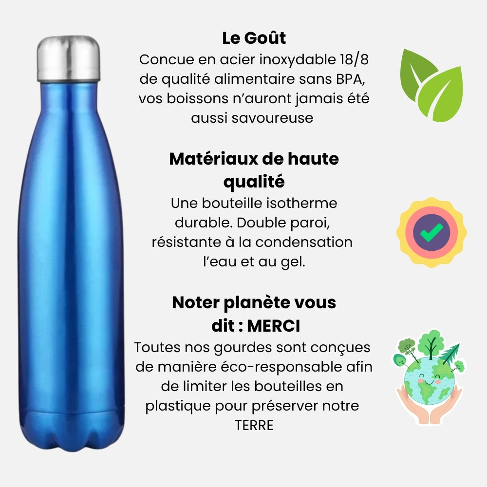 Gourde Isotherme Bleu 12H