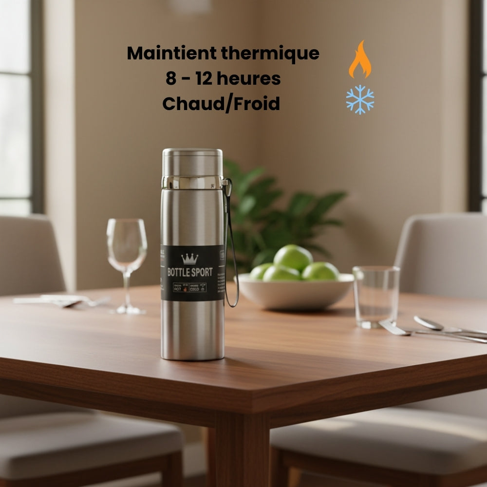 Gourde/Thermos Isotherme Sport Argent