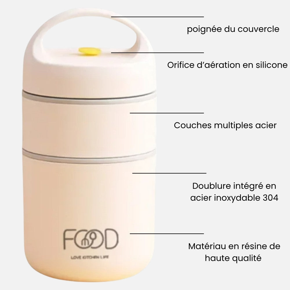 Lunch Box Isotherme à Soupe Pour Enfant Beige