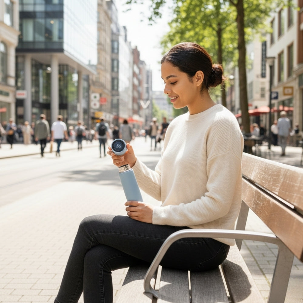 Bouteille Isotherme Intelligente Bleue