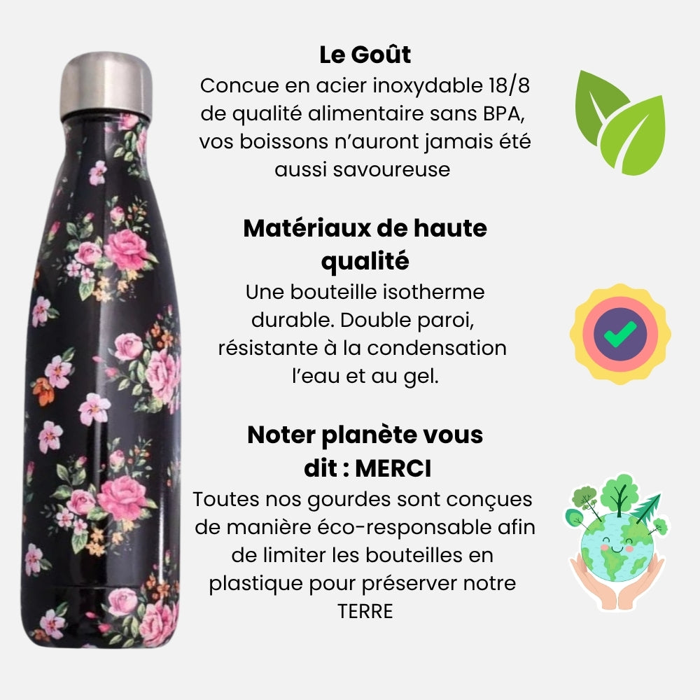 Gourde Isotherme Fleur - 12H