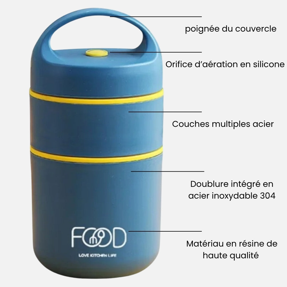 Lunch Box Isotherme Soupe Enfant Bleu