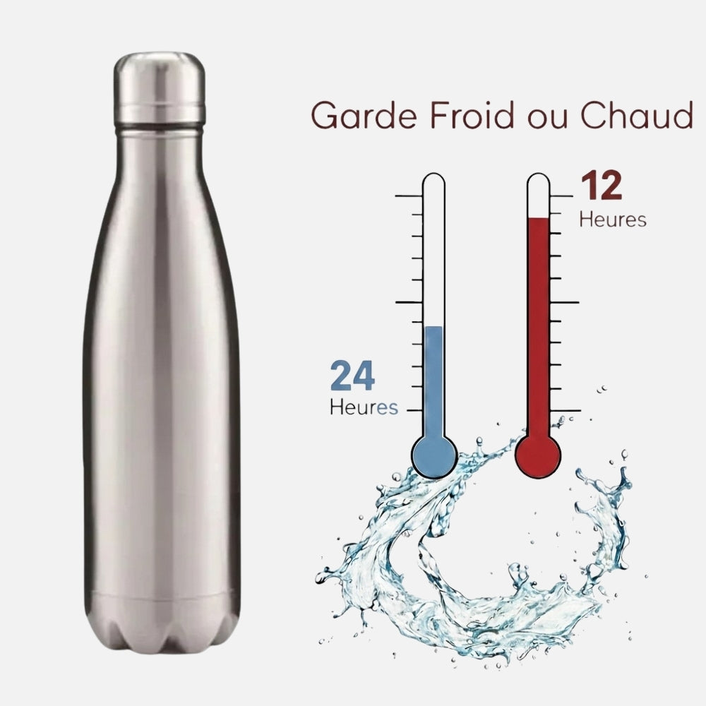 Gourde Isotherme Argent 12H