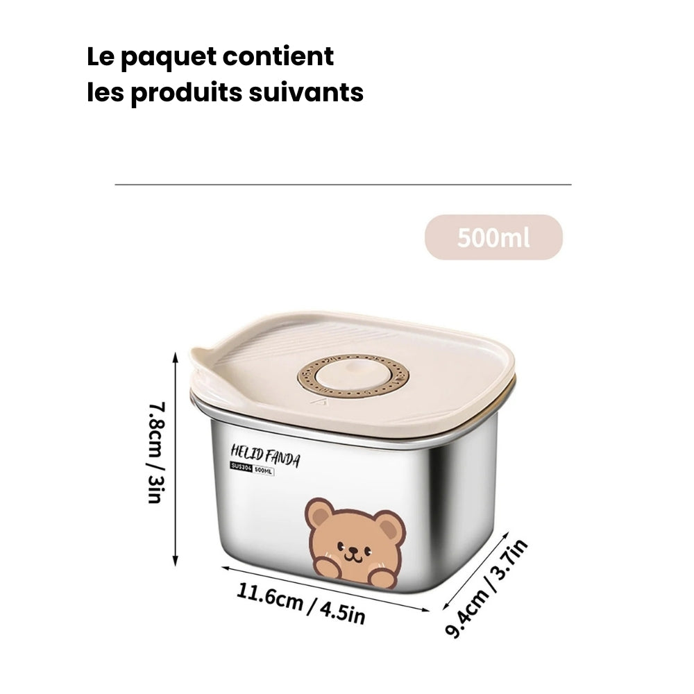 Lunch Box Isotherme Inox Ourson