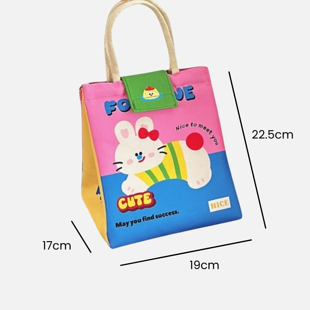 Sac Isotherme Enfant Jaune Lapin à scratch