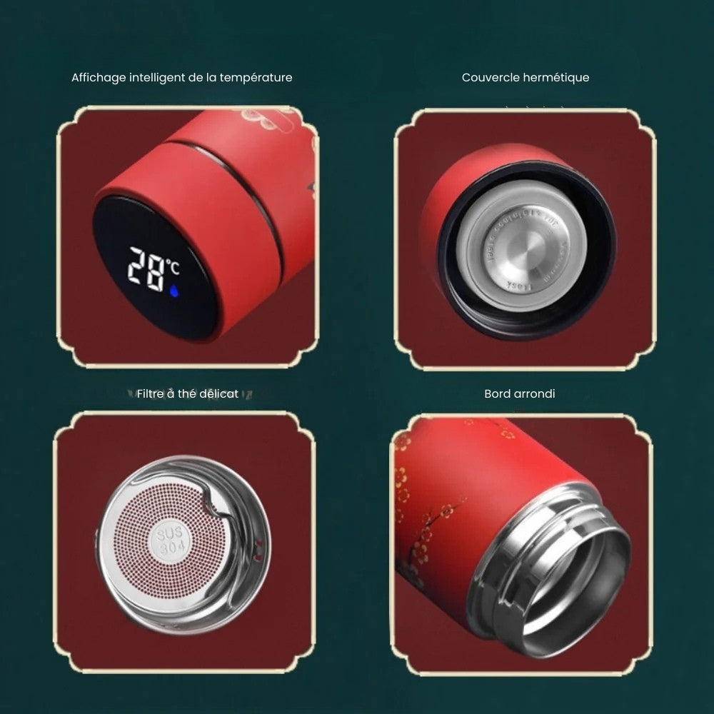 Gourde isotherme intelligente motif Kawaii