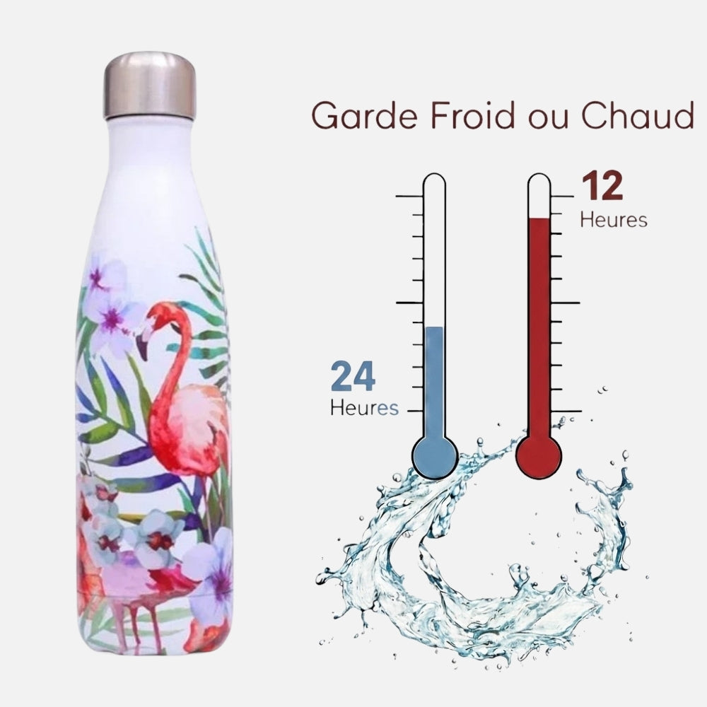 Gourde Isotherme Flamant Rose - 12H