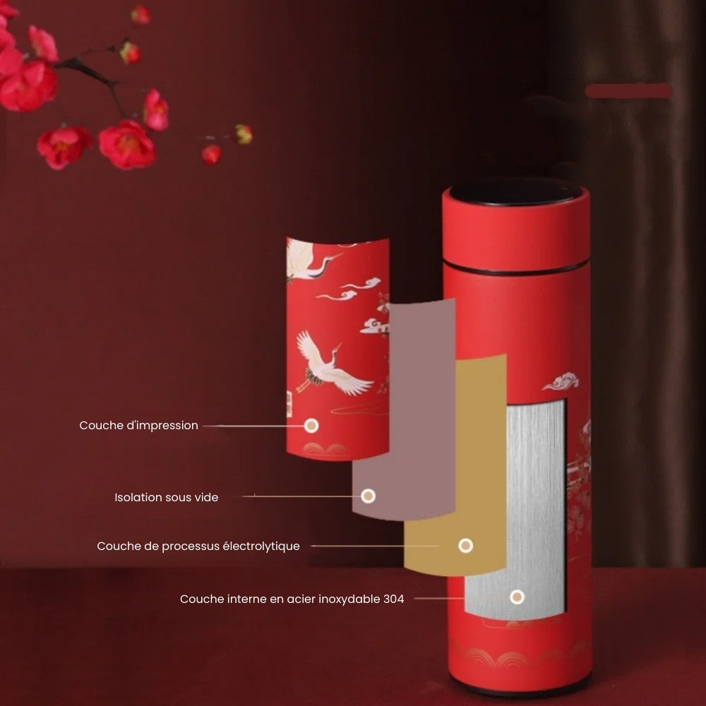 Gourde isotherme intelligente motif Kawaii