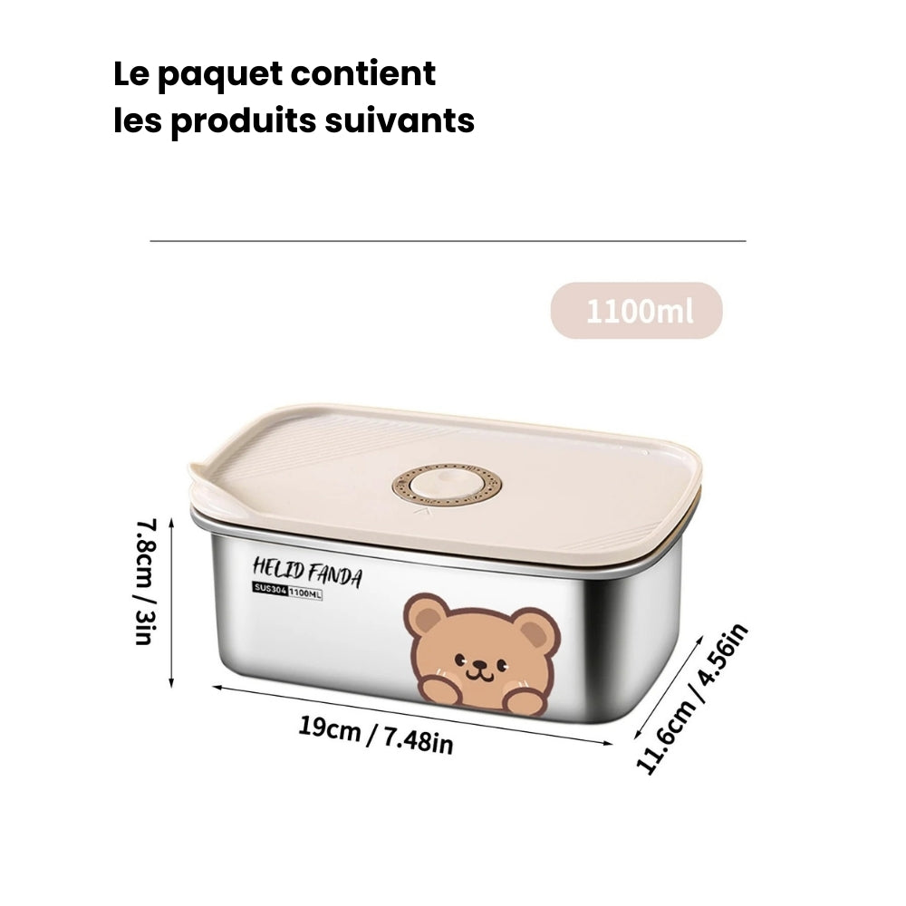 Lunch Box Isotherme Inox Ourson
