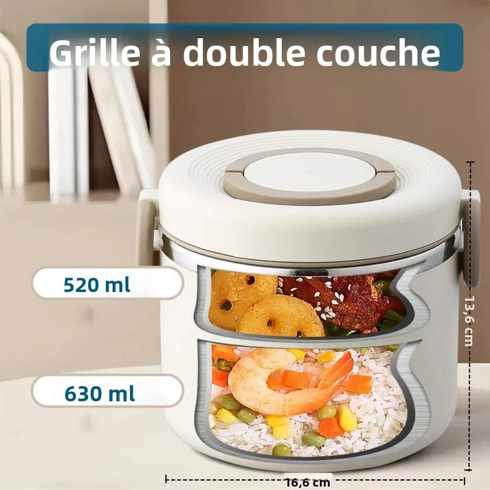 Lunch Box Isotherme Beige et Bleue