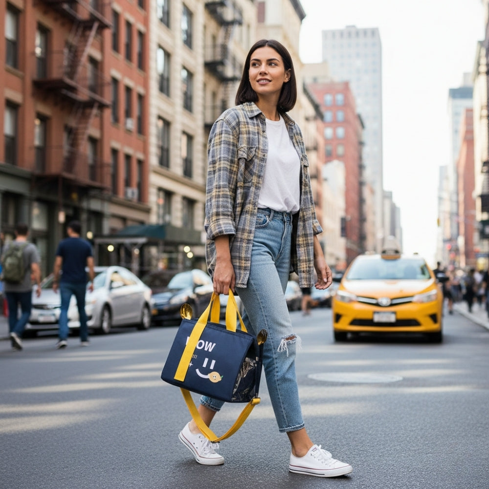 Sac isotherme motif végétal