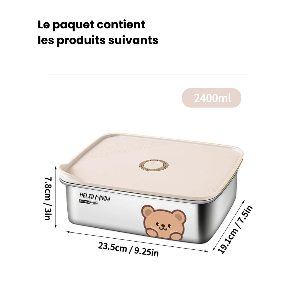Lunch Box Isotherme Inox Ourson