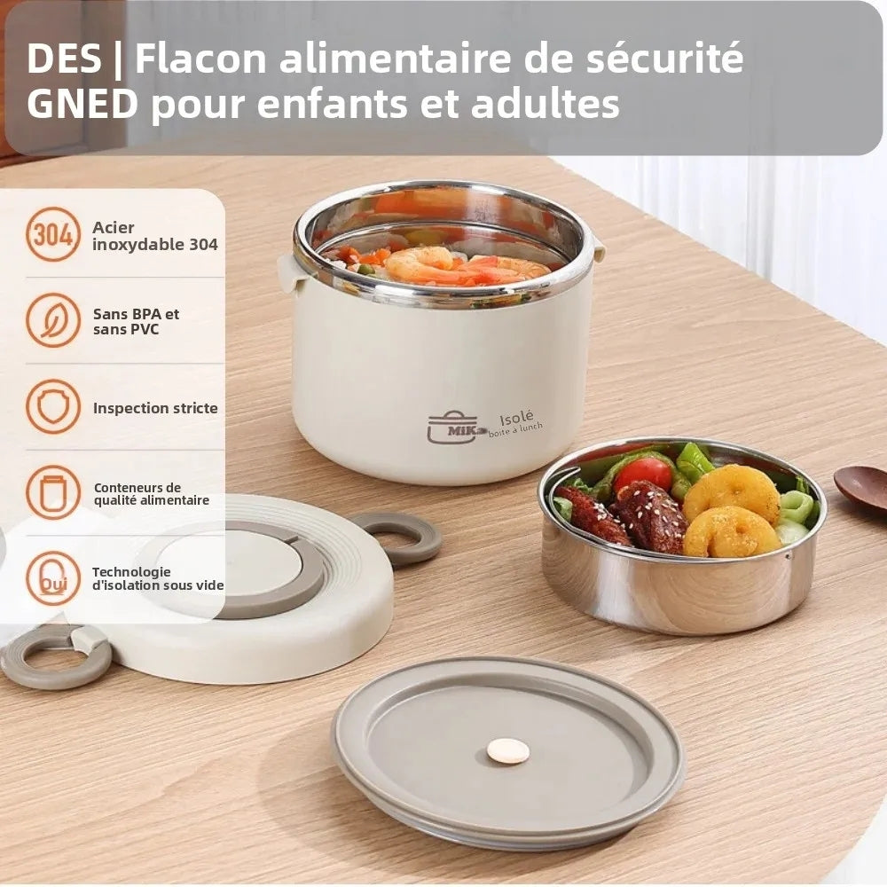 Lunch Box Isotherme Beige et Bleue