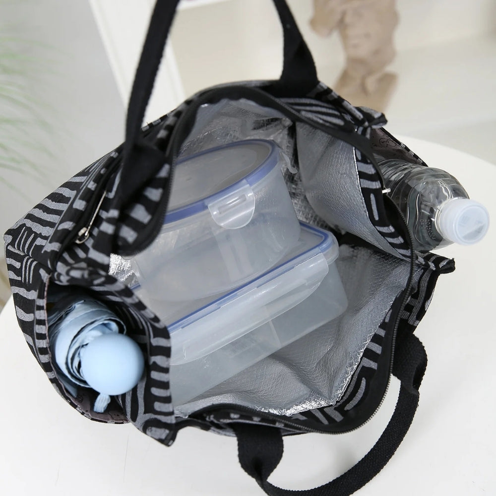 Sac à main isotherme motif zebré