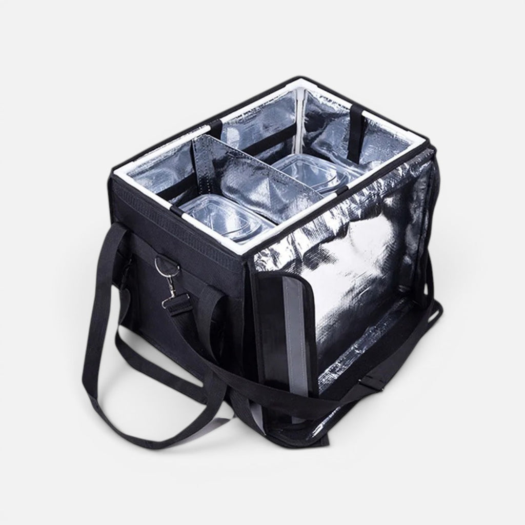 Sac Isotherme Synthetique Uni Noir Et Gris