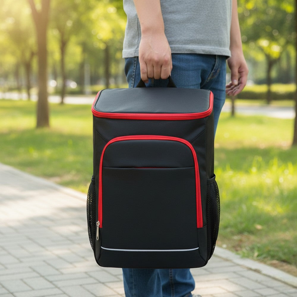 Grand Sac A Dos Isotherme Noir et Rouge