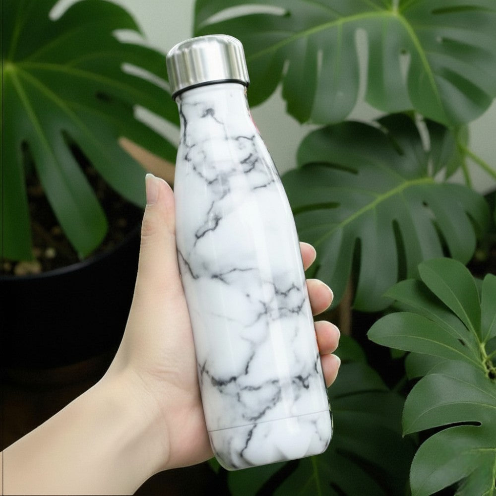 Gourde Isotherme Motif Blanc - 12H