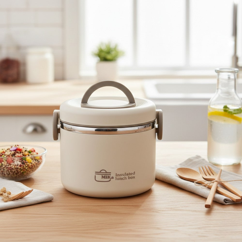 Lunch Box Isotherme Beige et Bleue