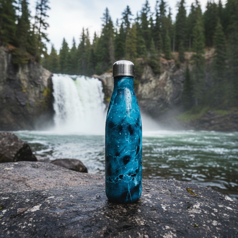 Gourde Isotherme Marbre Bleu - 12H