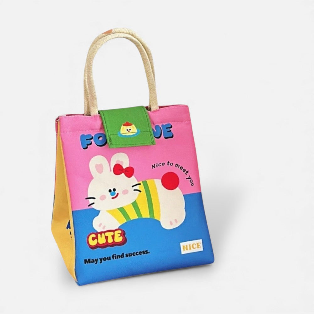 Sac Isotherme Enfant Jaune Lapin à scratch