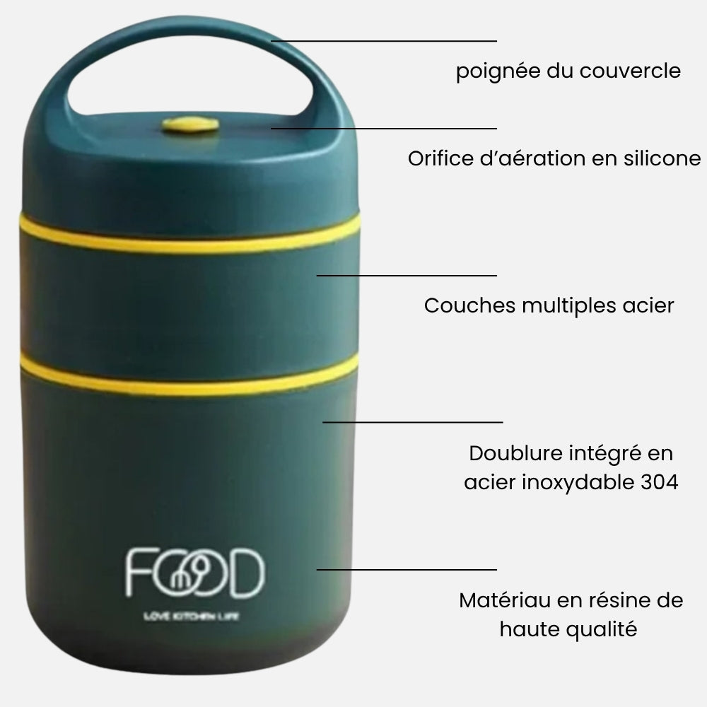 Lunch Box Isotherme Soupe Enfant Vert