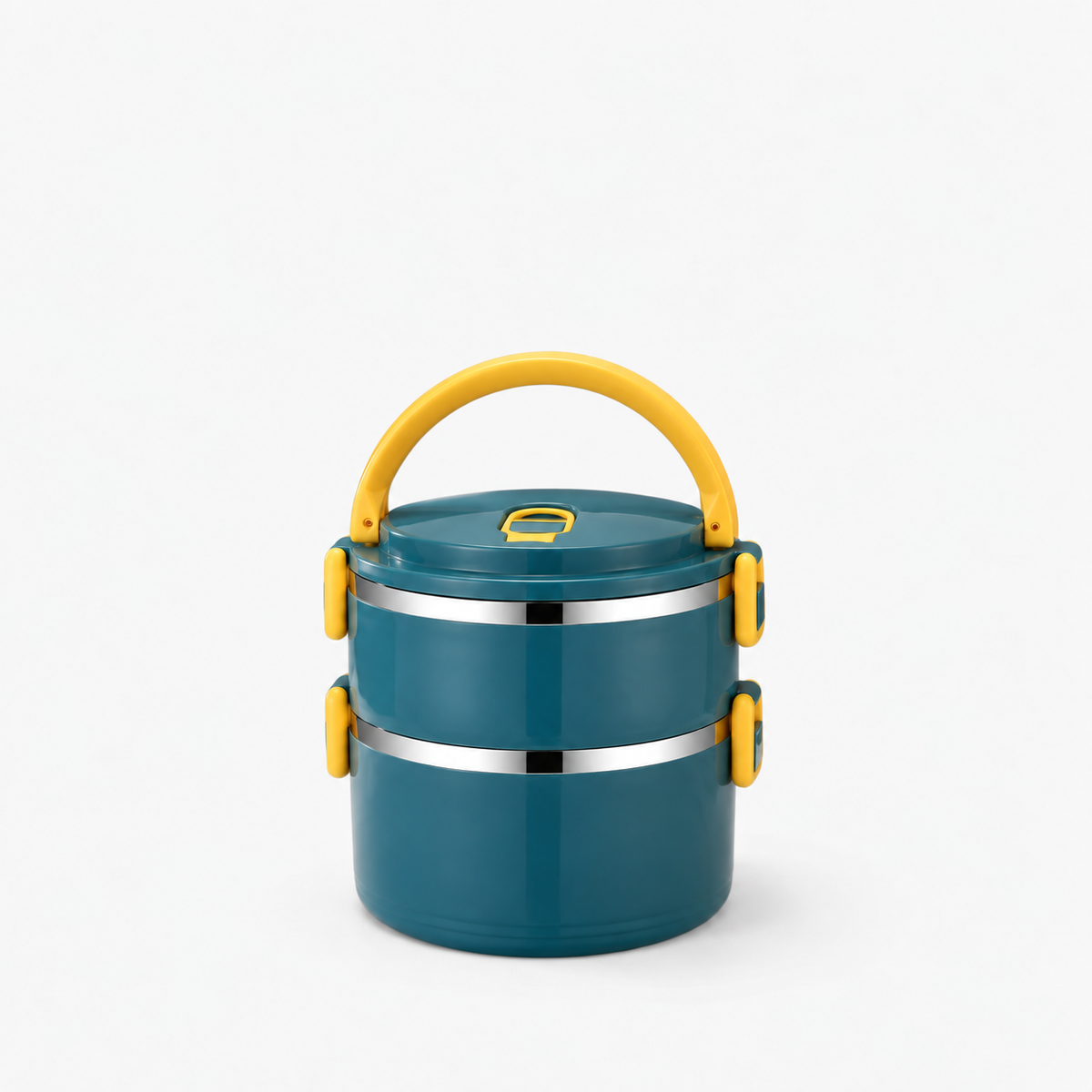Lunch box grande capacité bleu pétrole 2 étages