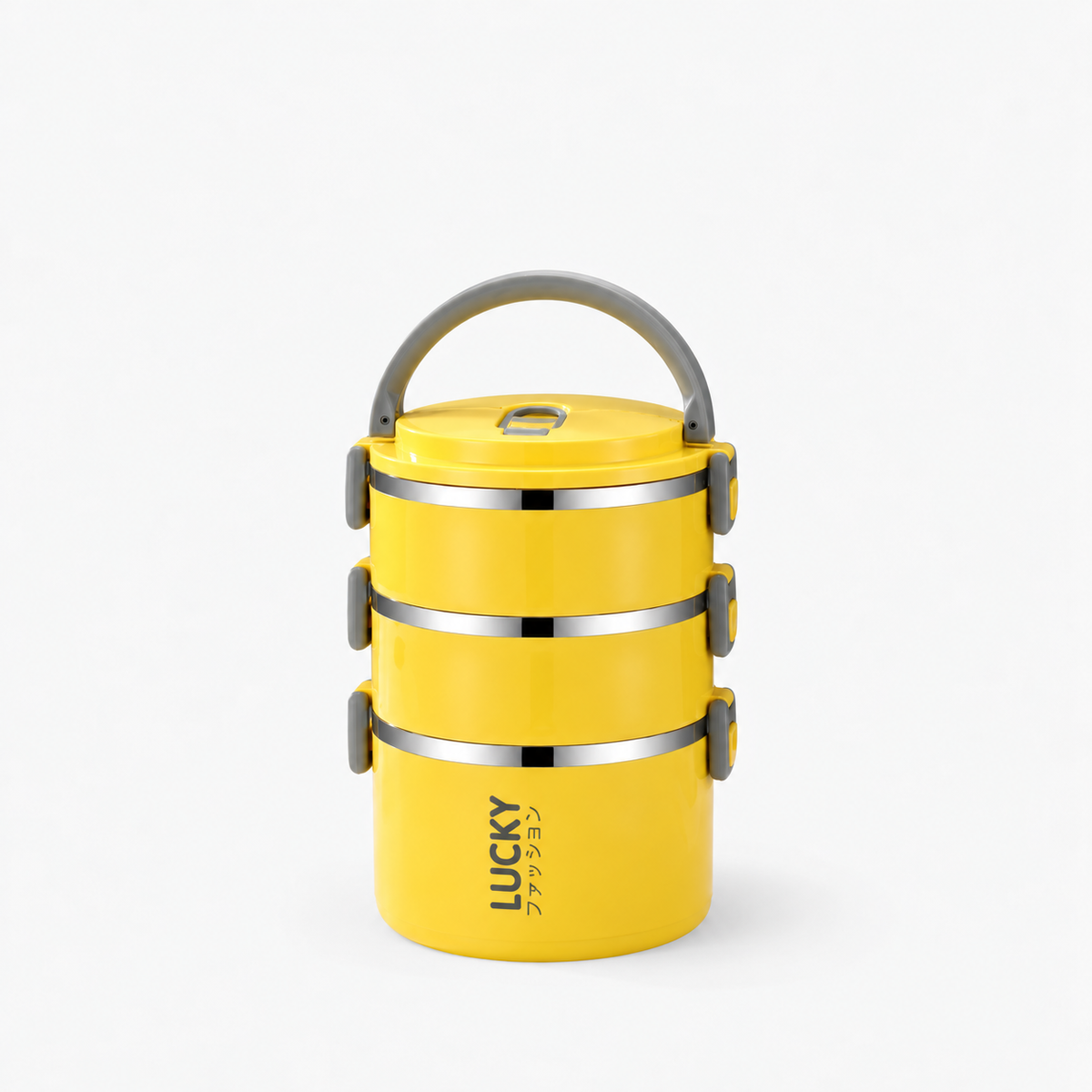 Lunch box grande capacité jaune 3 étages