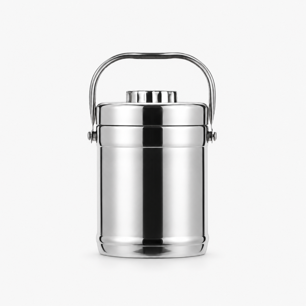 Porte-repas isotherme inox 2 L avec anse, vue de face