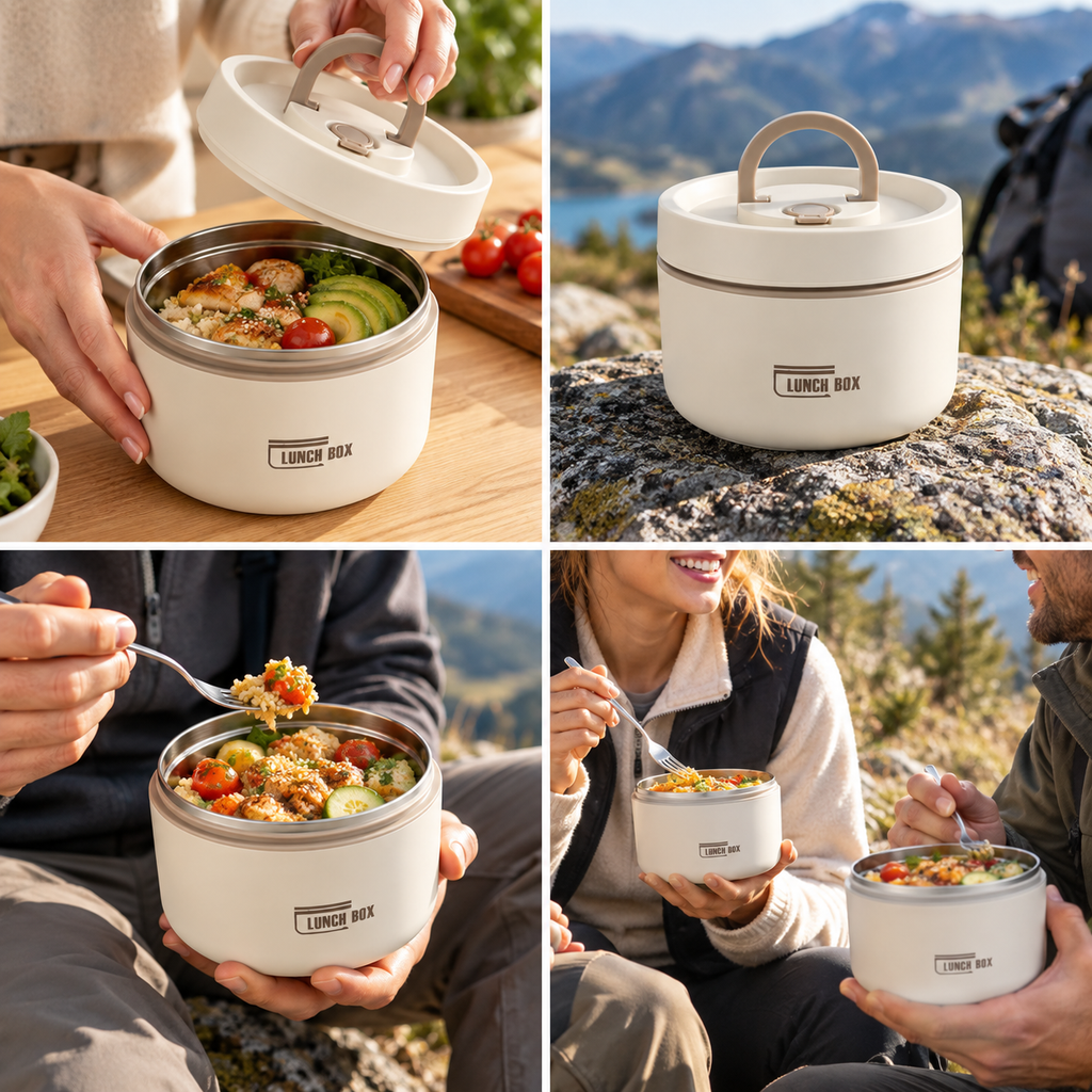 Lunch box isotherme portable utilisée à la maison et en randonnée
