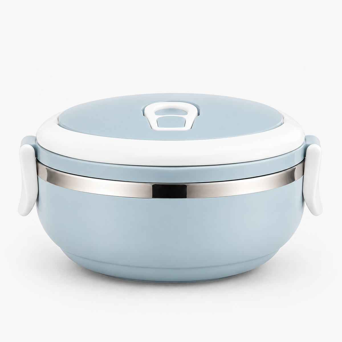 Lunch box isotherme ronde 1 étage bleu ciel