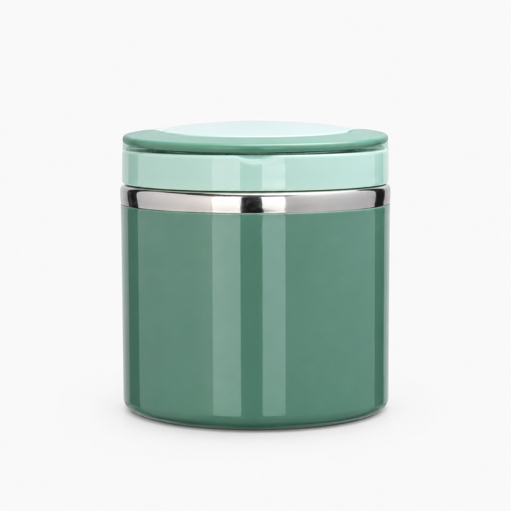 Lunch box isotherme pour soupe vert sauge 630 ml, vue de face
